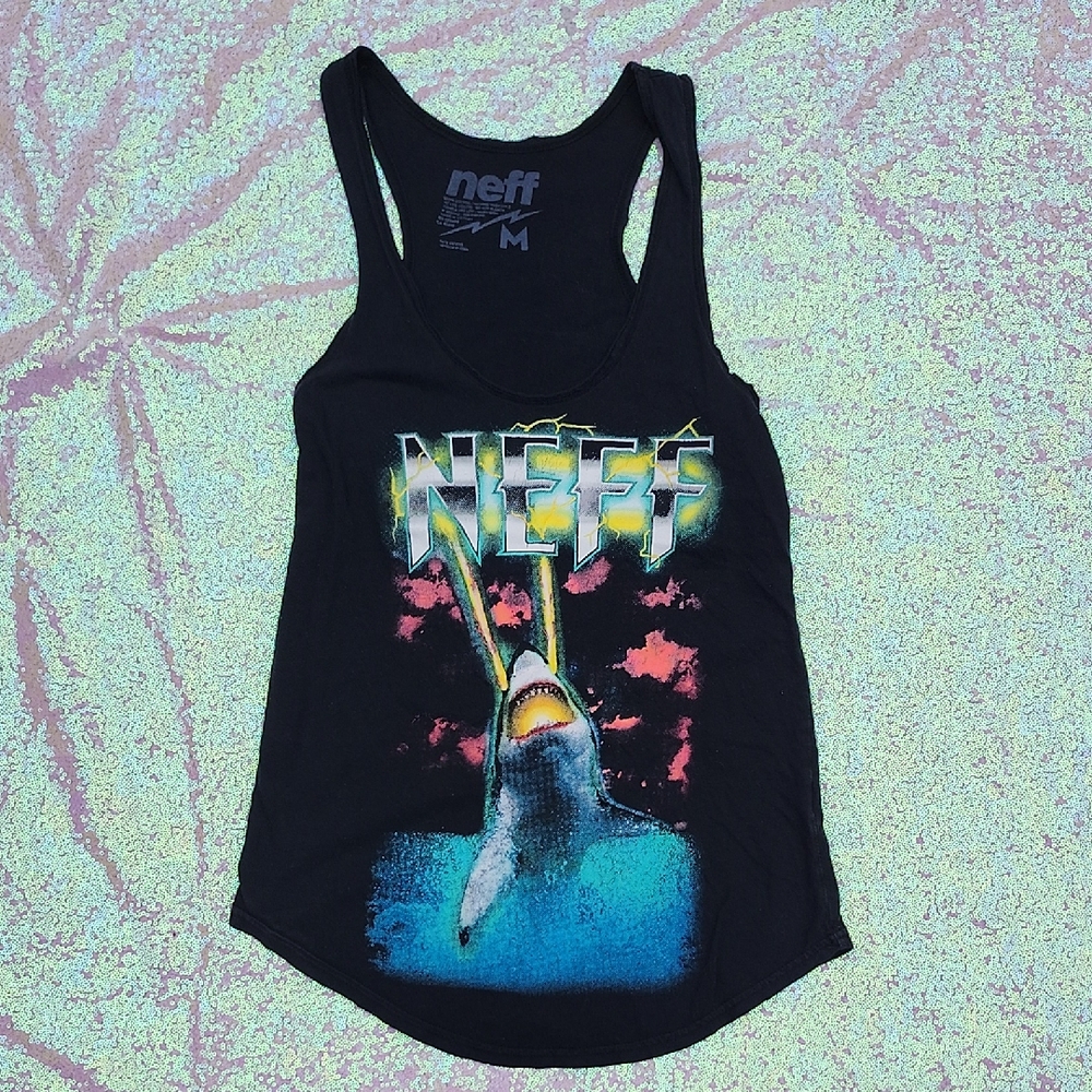 Neff Black Shark Tank Top MEDIUM